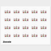 kerstmuis ronde sticker (Vel)