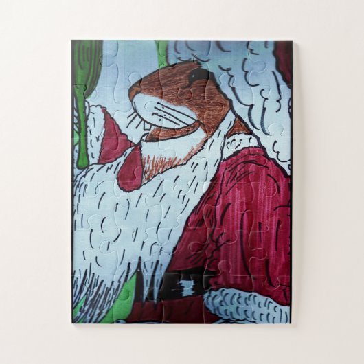KERSTMUIS SANTA Puzzel (Verticaal)