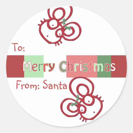 kerstmuis sticker (Voorkant)