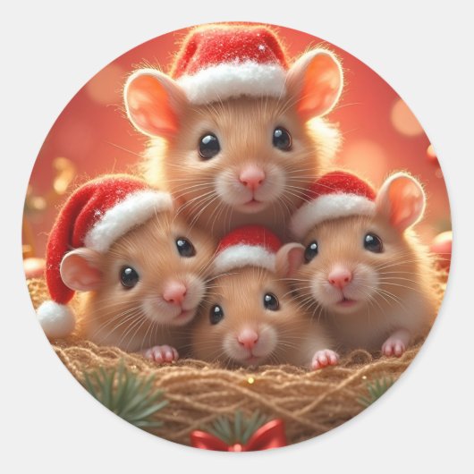 Kerstmuis Stickers (Voorkant)