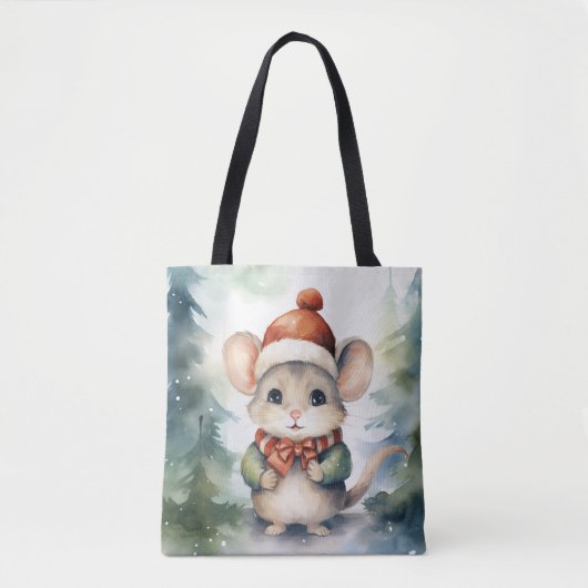 Kerstmuis Tote Bag (Voorkant)