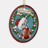 kerstmuis voor sierdoeleinden keramisch ornament (Rechts)