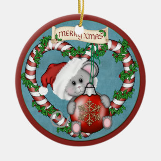 kerstmuis voor sierdoeleinden keramisch ornament