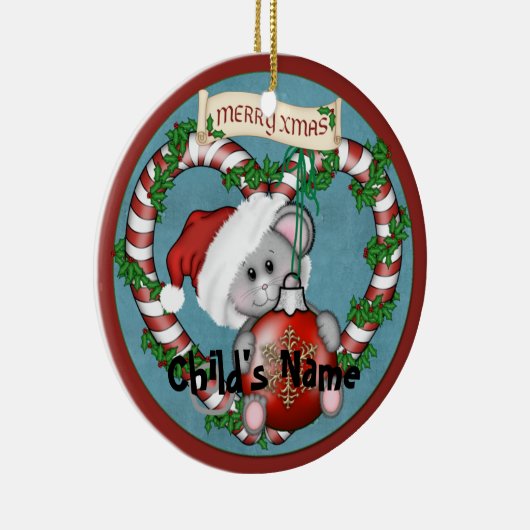 kerstmuis voor sierdoeleinden keramisch ornament (Rechts)