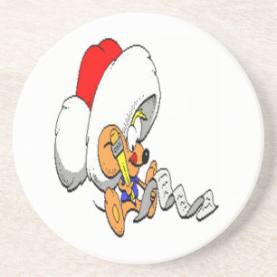 kerstmuis zandsteen onderzetter