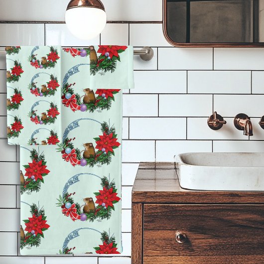 Kerstmuiskrans Bad Handdoek