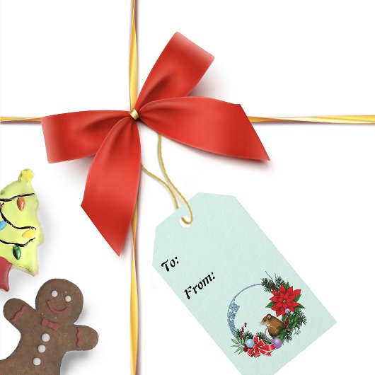 Kerstmuiskrans Cadeaulabel