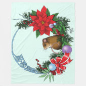 Kerstmuiskrans Fleece Deken (Voorkant)