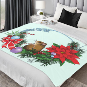 Kerstmuiskrans Fleece Deken