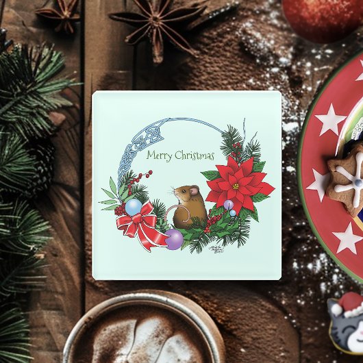 Kerstmuiskrans Glazen Onderzetter
