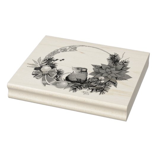 Kerstmuiskrans Rubberstempel (Stempel)