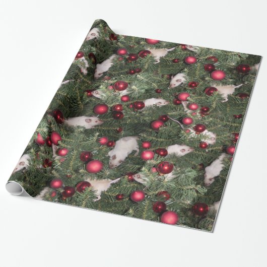 Kerstmuiswrapppapier - Big Print Cadeaupapier (Uitgerold)