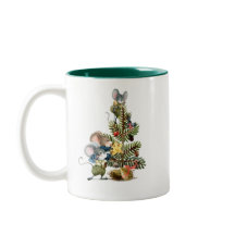 kerstmuizen, decoratieve boom