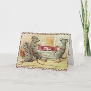 Kerstmuizen. Feestdagen Kaart