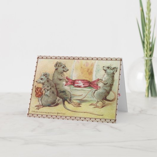 Kerstmuizen! Feestdagen Kaart (Voorkant)