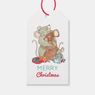 kerstmuizen Labels met cadeautjes Cadeaulabel