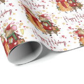 Kerstmuizen op wit cadeaupapier (Rol Hoek)