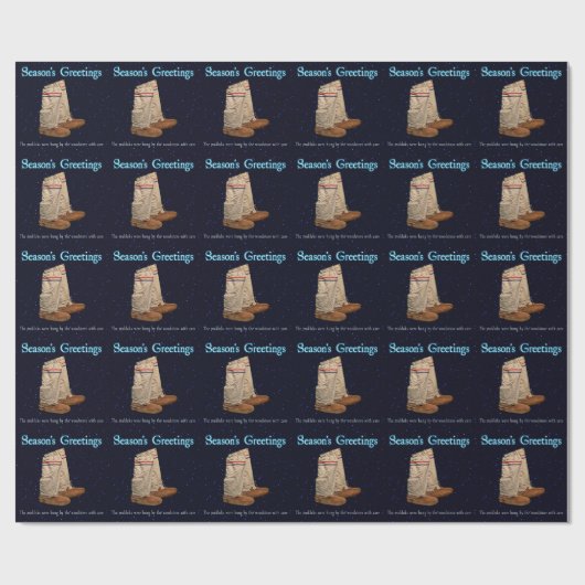 kerstmukluks cadeaupapier (Vlak)