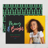 Kerstmulti-foto felmoderne kleurrijke neeuw aankondiging (Voorkant / Achterkant)