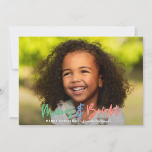 Kerstmulti-foto felmoderne kleurrijke neeuw aankondiging