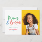 Kerstmulti-foto felmoderne kleurrijke neeuw aankondiging (Voorkant)