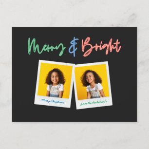 Kerstmulti-foto felmoderne kleurrijke neeuw feestdagenkaart