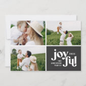 Kerstmulti-foto moderne typografie feestdagenkaart (Voorkant)