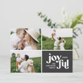 Kerstmulti-foto moderne typografie feestdagenkaart (Staand voorkant)