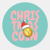  kerstmunt ronde sticker (Voorkant)