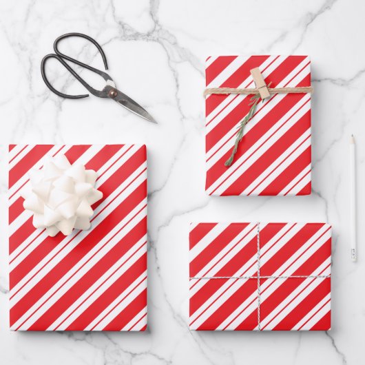 Kerstmunt Snoep Strepen Inpakpapier Vel (Voorkant)