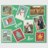 Kerstmuntzegel Grappig Persoonlijk Groen Cadeaupapier (Vlak)
