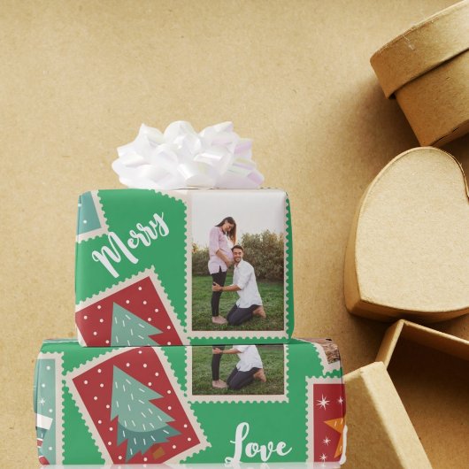 Kerstmuntzegel Grappig Persoonlijk Groen Cadeaupapier