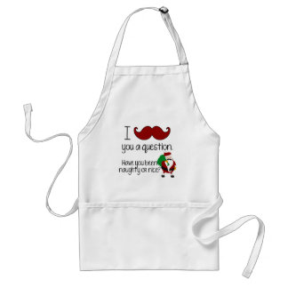 Kerstmustache Santa Naughty Nice Standaard Schort