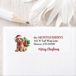 Kerstmuts Abrikozen Poodle Kerst Retouradres Etiket