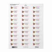 Kerstmuts Abrikozen Poodle Kerst Retouradres Etiket (Full Sheet)