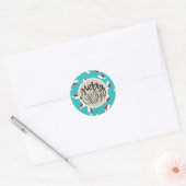 Kerstmuts Blauw Kerstmis Vakantie Speels Ronde Sticker (Envelop)
