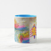 Kerstmuts Blauwe Eenhoorn Mok (Midden)