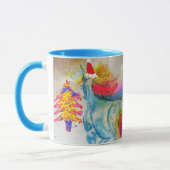 Kerstmuts Blauwe Eenhoorn Mok (Links)