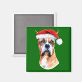 Kerstmuts Boxer Magneet (Voorkant / Achterkant)
