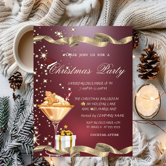 Kerstmuts,Cadeaubox,Kerstkrans Bedrijfs Kerstfeest Kaart