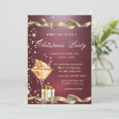 Kerstmuts,Cadeaubox,Kerstkrans Bedrijfs Kerstfeest Kaart (Staand voorkant)