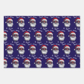 Kerstmuts cadeauverpakking, aangepaste naam kinder inpakpapier vel (Voorkant 3)