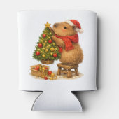 Kerstmuts Capybara Versiert Boom Blikjeskoeler (Achterkant)