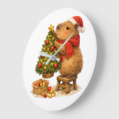 Kerstmuts Capybara Versiert Boom Grote Klok (Hoek)