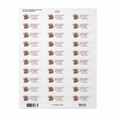 Kerstmuts Chihuahua Kerst Retouradres Etiket (Full Sheet)