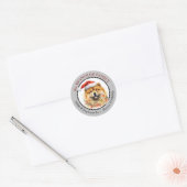 Kerstmuts Chow Chow-hond Retouradres kerst Ronde Sticker (Envelop)