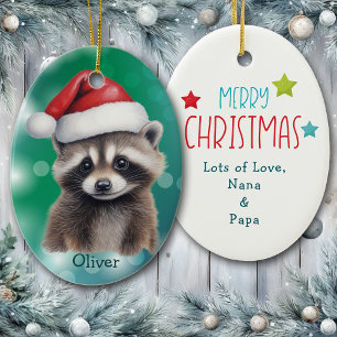 Kerstmuts Cute Wasbeer Kinderen Keramische Versier Keramisch Ornament