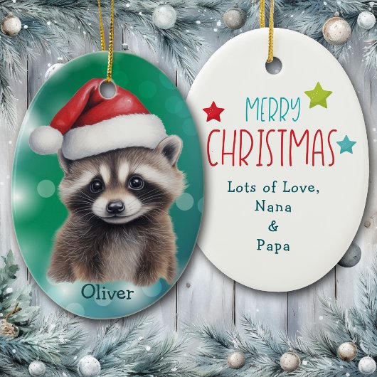 Kerstmuts Cute Wasbeer Kinderen Keramische Versier Keramisch Ornament