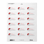 Kerstmuts Elegant Eenvoudig Retouradres Etiket (Full Sheet)