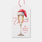Kerstmuts Feestelijke Kerstfeest Cadeaulabel (Voorkant)